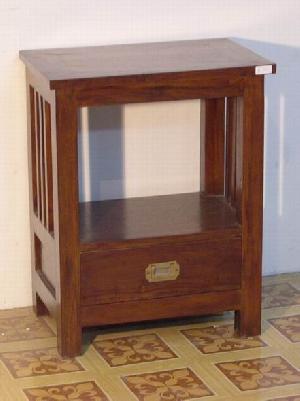 Mahogany Minimalist Bedside Night Stand 1 Drawer Solid Wooden Indoor Furniture Java Indonesia