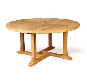 Round Outdoor Indoor Dining Table Knock Down Teak Teka Wooden Garden Furniture