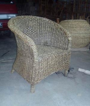 Bonsu Paris Sea Grass Arm Chair Woven Wicker Rattan Indoor Furniture Java Indonesia