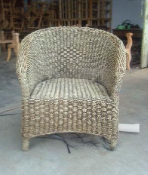 Trangsan Solo Bonsu Single Seater Arm Chair Wicker Woven Rattan Furniture Sea Grass