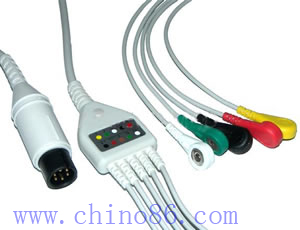 One Piece Five Lead Ecg Cable With Leadwire