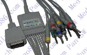 Shanghai Kohden One Piece Ecg Cable With Leadwire