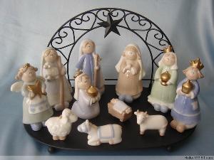 ceramic nativity scene home deocration religious crafts