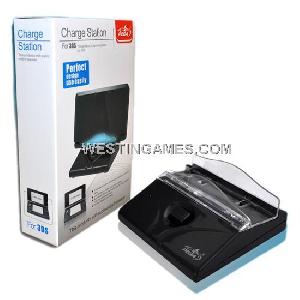 Blue Light Charger Stand Black For N3ds / 3ds