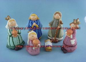 Ceramic Nativity Set, Nativity Scene, Children Giftwares, Home Decoration, Christmas Gift