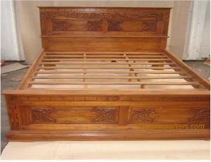 Teak Bed With Carving