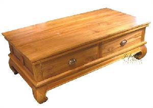 teak opium table drawer w120x d60x h45cm