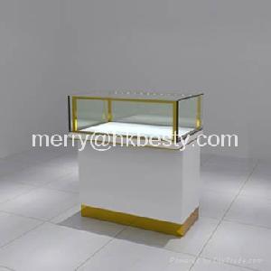 brass colour display showcase counter