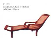 Long Lazy Chair W / Rattan