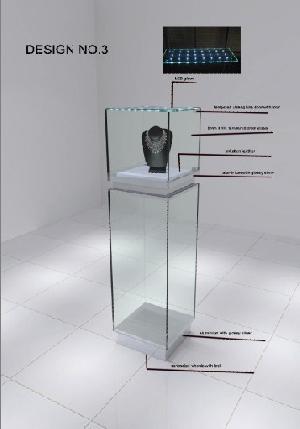 Glass Display Showcase With Led Light For Jewelry