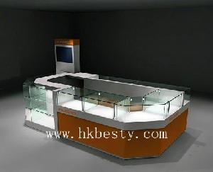 European Style Kiosk Display Showcase With Led Lights