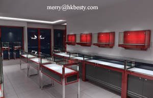 Elegant New Designed Jewelry Display Counter Showcase With Led Lights