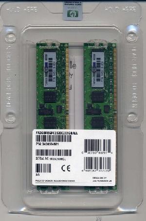 Hp Proliant Server Memory-343056-b21 2gb Reg Pc2-3200 2x1gb Ddr All Memory Kit