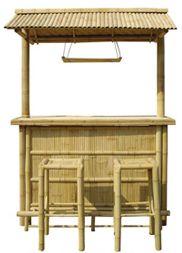 Bamboo Tiki Bar With Bamboo Tile Roof R Thatch Roof Bar Stools, Bamboo Outdoor Garden Furniture