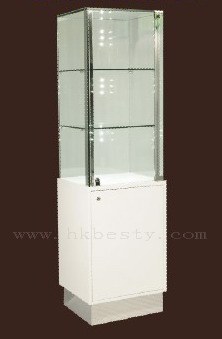 White Glossy Jewellery Display Showcase With High Power Led