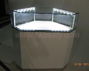 White Retail Jewelry Showcase With Led Lighting