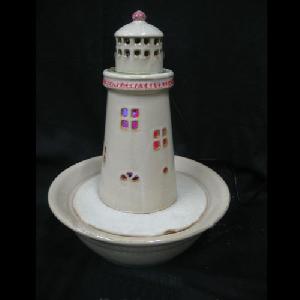 Light Tower Shape Ceramic Water Fountain