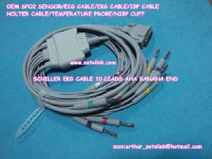 Oem Ekg Cable Schiller Ecg / Ekg Cable With 10 Leads For At Machine