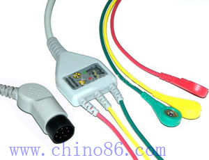 Nihon Kohden One Piece Three Lead Ecg Cable With Leadwire