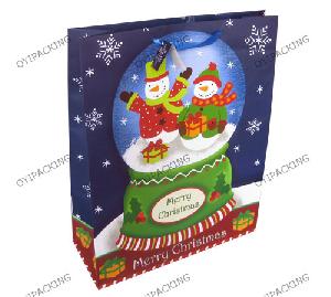 Uv Printing Merry Christmas Cost Production Paper Bag