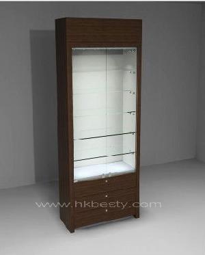 Cherry Jewelry Shelves , Jewelry Display Showcase With Glass