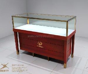 Cherry Red Lacquered Diamond Jewelry Display Counter