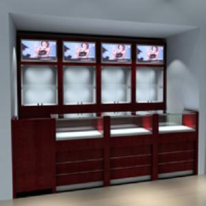 Fancy Jewelry Cabinet Design With Lcd Display Area