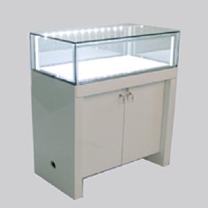 Glossy White Jewellery Display Showcase With High-powered Led Lights To Front And Back