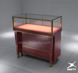 High Quality Brass Frame Jewellery Jewelry Display Showcase