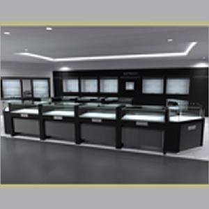 Matt Black Finishes Retail Jewellery Shop Showcase Design And Manufacture