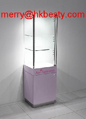 Pink Lacquered Jewellery Showcase With High Powered Led Spotlights