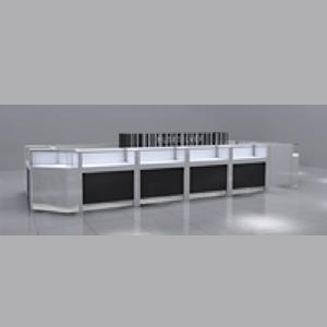 Glossy White And Matt Black Retail Jewellery Display Kiosk With High-powered Led Strips