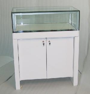 Glossy White Jewellery Display Counter Design And Custom-made By Hkbesty