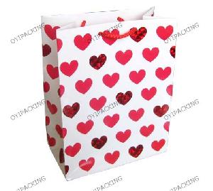 Love Red Heart Valentine Paper Bag