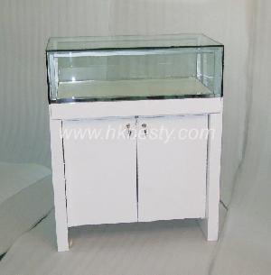 silver lighted display counter