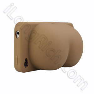 Iphone 4 Foribooty Silicone Case And Stand Butt Brown