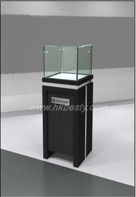 Black Jewelry Stand Tower Showcase With Led Lights