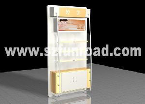 Cosmetic Display Kiosk / Stand Showcase Made Of Mdf, Stainless Still