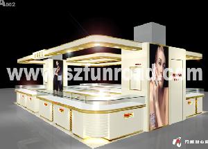 Elegant Design Jewelry Dispaly Kiosk Made Of Tempered Glass , Mdf