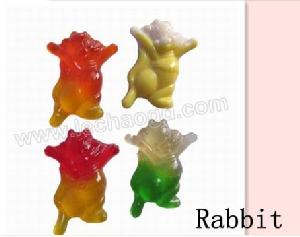rabbit shape gummy gelatin candy starch gummies chew