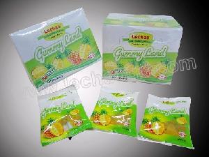 25gr halal gummy candy pieapple shaped flavor individual bag packed desi