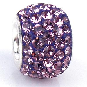 Wholesale Amethyst Rhinestone Pandora Beads