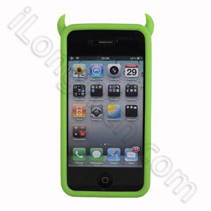 Good Quality Happy Cow Series Soft Silicone Cases For Iphone 4 Green