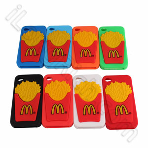 Good Quality Mcdonald Is Series Soft Silicone Cases For Iphone 4 Light Red