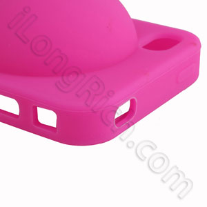 Iboobies Series With Stand Soft Silicone Cases For Iphone 4 Dark Pink