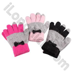 touch gloves iphone ipad screen mobilephone bowknot pink