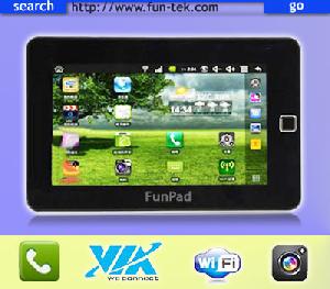 7 android 2 via8650 2g gsm phone call tablet pc funpad 256mb 4g flash 10 1