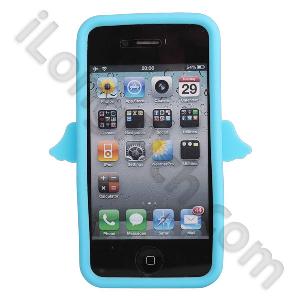For Iphone 4 Angel Smile Face Soft Silicon Cases Light Blue