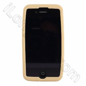 Ibooty Series With Stand Silicone Case For Iphone 4 Buff And Brown