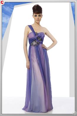 2012 shoulder pleat rhinestone embellished formal dress